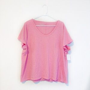 J. Crew Factory Short-sleeve Scoopneck Girlfriend Tee NWT in Pink 3X